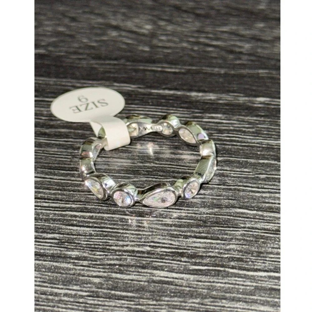 Melinda Maria Isla Ring Silver Size 9 NEW